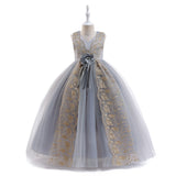 Kid Girl Embroidered Princess Christmas Party Cosplay Dress