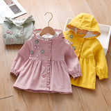 Kid Baby Girl Spring Autumn Flower Hooded Coats