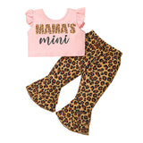 Baby Boy Suit Explosive Letter Flying Sleeve Leopard 2 Pcs Set