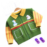 Kid Baby Boys Zipper Cardigan Lapel Knitted Sweaters