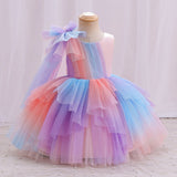 Kid Baby Girls Princess Piano Performance Colorful Dresses