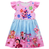 Kid Girl Flying Sleeves Crying Doll Party Dresses