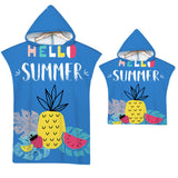 Kids Baby Tropical Fruit Microfiber Hooded Beach Towel Quick-Dry Wearable Pajamas