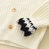 Kid Baby Girls Collar Sweater Sweet Cardigan 2 Pcs Sets