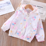 Kid Baby Girl Jacket Cardigan Windbreak Spring Print Cartoon Coats