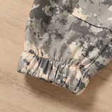 Kid Baby Girl Round Collar Bubble Sleeves Camouflage 2 Pcs Sets