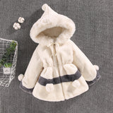 Kid Baby Girl Wool Stitching Thick Imitation Fur Tide Coats Jackets