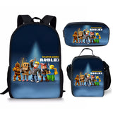 Kid 3D School Bag Meal Pen Lobos Printed Backpack 3 Pieces/Lot