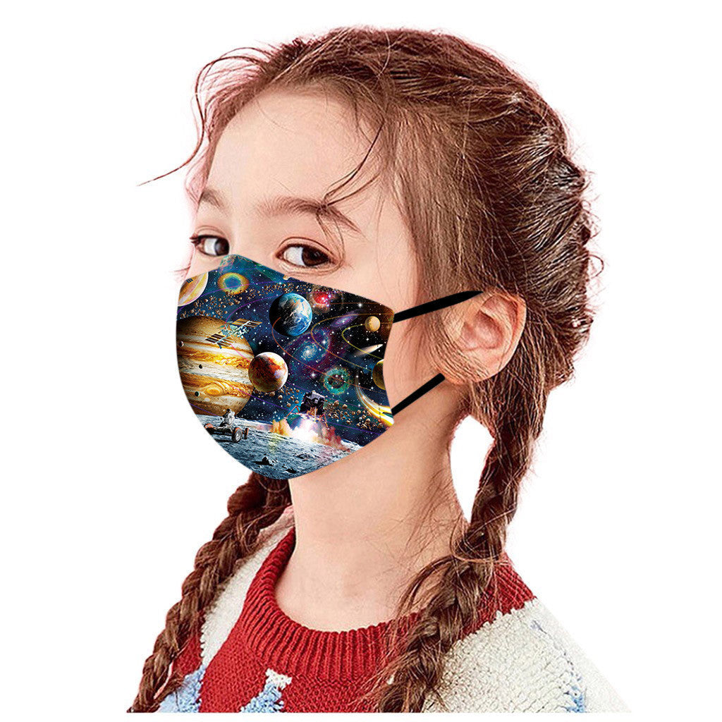Kid Dinosaur Star Cotton Washable Pluggable Filter Cotton Fashionable 3D Mask