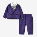 Kid Baby Boys Solid Color Suit Gentleman 2 Pcs Sets