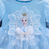 1-7T Kid Baby Girl Disney Esha Frozen Fall Long Sleeve Gauze Dress