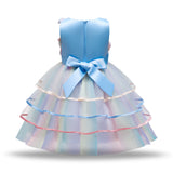 Kid Girl Bow Rose Pompous Skirt Gauze Dress