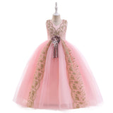 Kid Girl Embroidered Princess Christmas Party Cosplay Dress