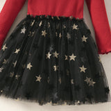 Kid Girl Gauze Spring Autumn Five-pointed Star Princess Dress