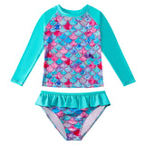 Kid Girls Separate Swimsuit Long-sleeved Bikini Mermaid Swimwear