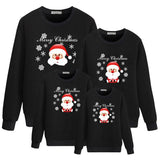 Family Matching Thermal Cute Cartoon Christmas Snowflake Print Sweatshirt