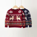 Kid Baby Boy Girl Christmas Moose Bottoming Sweater