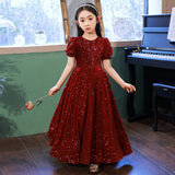 Kid Girls Fancy Evening High-end Princess Show Sequin Dress