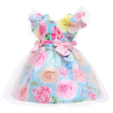 Kid Baby Girl Floral Print Bow Casual Gauze Dress