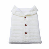 Baby Button Outdoor Cart Wool Knit Fleece Thickened Thermal Sleeping Pajamas