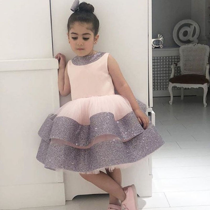 Baby Girl Pompous Princess Piano Host Evening Performance Dresses