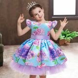 Kid Baby Girl Flower Fairy Princess Colorful Pengpeng Dress
