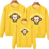 Family Matching Cartoon Monkey Fashion Trend Autumn Hoodie