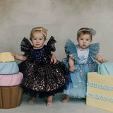 Kid Baby Girl Princess Star Mesh Pompous Birthday Dresses