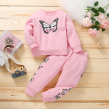 Baby Girl Butterfly Autumn Suits 2 Pcs Sets