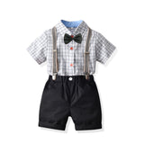 Kid Baby Boys Short Sleeve Strap Short Sleeve Suit 2 Pcs