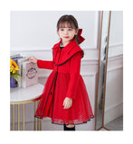 Kid Autumn Girls Woolen Cardigan Doll Collar Princess Dresses