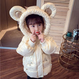 Kid Baby Girls Hooded Winter Coat Thickened Down Cotton Coats