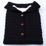 Baby Button Outdoor Cart Wool Knit Fleece Thickened Thermal Sleeping Pajamas