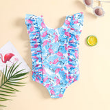 Kid Girls Summer Beach Wind One-piece Swimsuits