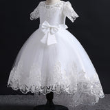 Kid Girl Princess Dress Lace Bow Wedding Dresses