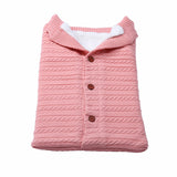 Baby Button Outdoor Cart Wool Knit Fleece Thickened Thermal Sleeping Pajamas