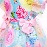 Kid Baby Girl Floral Print Bow Casual Gauze Dress