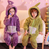 Kids Boys Girls Flannel Kick-proof Thickened Coral Fleece Pajamas