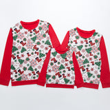 Family Matching Parent-child Hoodie Christmas Print Round Neck Shirts