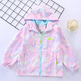 Kid Girls Thin Spring Hooded Jacket Coats