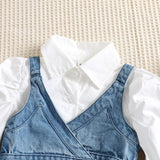 Kid Baby Girls Suit Fashion Long Sleeves Jeans Ripped 3 Pcs Sets