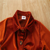 Baby KidGirls  New  Spring Long-sleeved Velvet Blouse