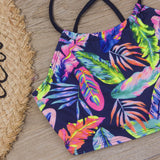 Kid Girls Swimwear Feather Print Binding Bikini Swimsuits