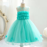 Baby Girl Princess Strapless Flower Mesh Lace Petals Dresses