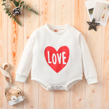 Baby Girl Valentine's Day Long Sleeve Solid Color Love Printed Hoodie