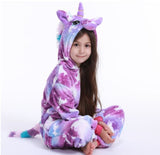 Kid Girl Bright Purple Star River Tianma Star Sky Fox Cartoon Animal Pajama