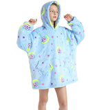 Kid Girl Cloak Blanket Lamb Fleece Solid Color Lazy Blanket Pajamas