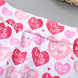 Baby Girl Valentine's Day Spring Infants Letter Long Sleeve Harding Heart 3 Pcs Sets