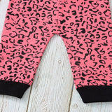 Baby Girl Suit Pink Leopard Print 2 Pcs Sets