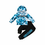 Baby Boys Suit Long Sleeved Letter Tie-dye JAutumn Winter 2 Pcs Sets